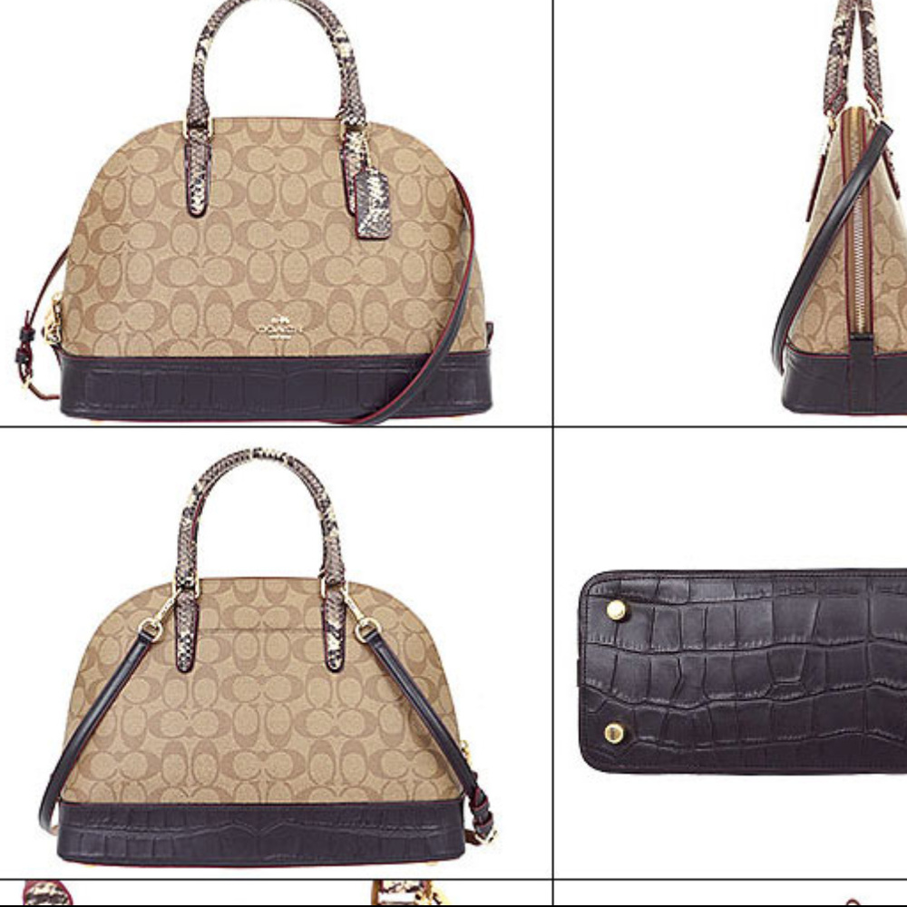Coach Signature with Eotic Mix Sierra Satchel Bag - Picture 8 of 10